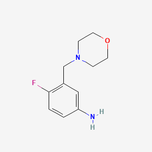 molecular formula C11H15FN2O B8646615 4-Fluoro-3-(morpholinomethyl)aniline 