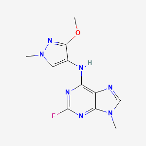 2-fluoro-N-(3-methoxy-1-methyl-1H-pyrazol-4-yl)-9-methyl-9H-purin-6-amine