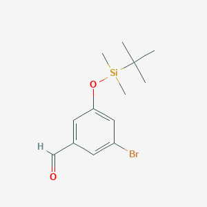 molecular formula C13H19BrO2Si B8646685 3-Bromo-5-(tert-butyl-dimethyl-silanyloxy)-benzaldehyde CAS No. 918904-05-9