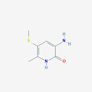 molecular formula C7H10N2OS B8646688 3-amino-5-methylthio-6-methylpyridin-2(1H)-one 