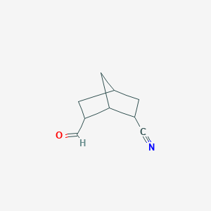 molecular formula C9H11NO B8646690 Bicyclo[2.2.1]heptane-2-carbonitrile,6-formyl-(9ci) 