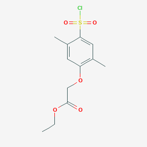 molecular formula C12H15ClO5S B8646701 Ethyl [4-(chlorosulfonyl)-2,5-dimethylphenoxy]acetate CAS No. 91767-77-0