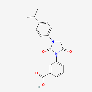 molecular formula C19H18N2O4 B8646747 Benzoic acid, 3-[3-[4-(1-methylethyl)phenyl]-2,5-dioxo-1-imidazolidinyl]- CAS No. 651748-42-4