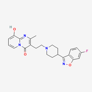 molecular formula C23H23FN4O3 B8646766 3-[2-[4-(6-Fluoro-1,2-benzoxazol-3-yl)-1-piperidyl]ethyl]-9-hydroxy-2-methyl-pyrido[1,2-a]pyrimidin-4-one 