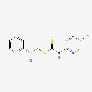Carbamodithioic acid, (5-chloro-2-pyridinyl)-, 2-oxo-2-phenylethyl ester