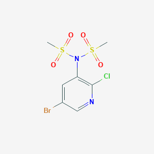 molecular formula C7H8BrClN2O4S2 B8647213 N-(5-bromo-2-chloropyridin-3-yl)-N-methylsulfonylmethanesulfonamide 