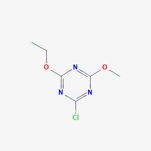 molecular formula C6H8ClN3O2 B8647221 2-Chloro-4-ethoxy-6-methoxy-1,3,5-triazine CAS No. 16399-27-2