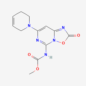 molecular formula C12H13N5O4 B8647545 Methyl 7-(3,6-dihydro-1(2H)-pyridyl)-2-oxo-2H-(1,2,4)oxadiazolo(2,3-c)pyrimidine-5-carbamate CAS No. 83395-25-9