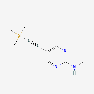 molecular formula C10H15N3Si B8647820 N-methyl-5-(2-trimethylsilylethynyl)pyrimidin-2-amine 