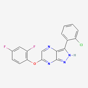 B8648057 3-(2-chlorophenyl)-6-(2,4-difluorophenoxy)-1H-pyrazolo[3,4-b]pyrazine CAS No. 864301-19-9