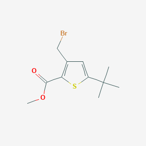 molecular formula C11H15BrO2S B8648236 Methyl 3-(bromomethyl)-5-tert-butylthiophene-2-carboxylate CAS No. 1361386-46-0