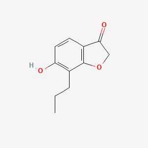molecular formula C11H12O3 B8648362 6-hydroxy-7-propyl-1-benzofuran-3-one 
