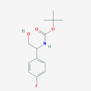 molecular formula C13H18FNO3 B8648825 Tert-butyl [1-(4-fluorophenyl)-2-hydroxyethyl]carbamate 