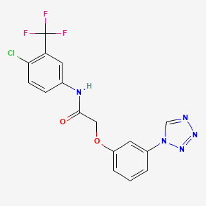 molecular formula C16H11ClF3N5O2 B8648838 N-[4-chloro-3-(trifluoromethyl)phenyl]-2-{(3-(1H-tetrazol-1-yl)-phenyl]oxy}acetamide 