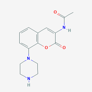 molecular formula C15H17N3O3 B8648900 N-(2-Oxo-8-(piperazin-1-yl)-2H-chromen-3-yl)acetamide CAS No. 767263-35-4
