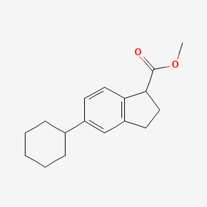 molecular formula C17H22O2 B8648901 Methyl (-)-5-cyclohexylindan-1-carboxylate CAS No. 28998-51-8