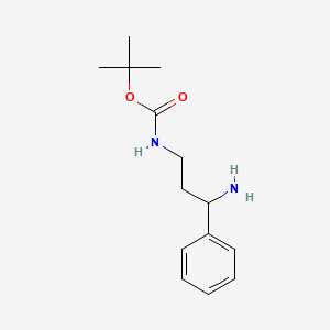molecular formula C14H22N2O2 B8648912 Tert-butyl 3-amino-3-phenylpropylcarbamate 