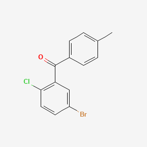 molecular formula C14H10BrClO B8648999 (5-Bromo-2-chlorophenyl)(p-tolyl)methanone 