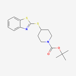 molecular formula C17H22N2O2S2 B8649073 4-(Benzothiazol-2-ylsulfanyl)-piperidine-1-carboxylic acid tert-butyl ester 