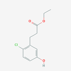 molecular formula C11H13ClO3 B8649078 Ethyl 3-(2-chloro-5-hydroxyphenyl)propanoate 