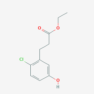 molecular formula C11H13ClO3 B8649078 3-(2-Chloro-5-hydroxy-phenyl)-propionic acid ethyl ester 