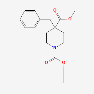 molecular formula C19H27NO4 B8649264 N-Boc-4-benzyl-4-piperidinecarboxylic methyl ester 