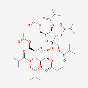 molecular formula C40H62O19 B086494 alpha-D-Glucopyranoside, beta-D-fructofuranosyl, diacetate hexakis(2-methylpropanoate) CAS No. 126-13-6