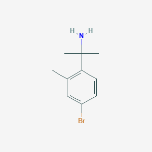 molecular formula C10H14BrN B8649495 2-(4-Bromo-2-methylphenyl)propan-2-amine 