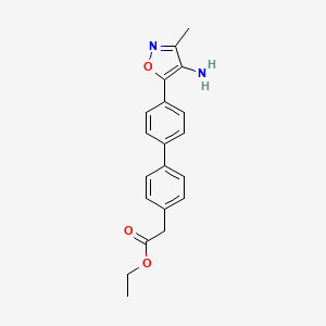 molecular formula C20H20N2O3 B8649516 Ethyl 2-(4'-(4-amino-3-methylisoxazol-5-yl)-[1,1'-biphenyl]-4-yl)acetate 