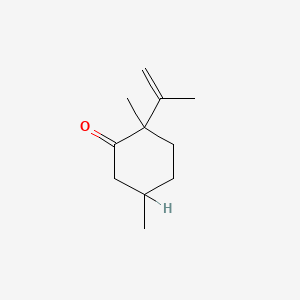 molecular formula C11H18O B8649642 Cyclohexanone, 2-isopropenyl-2,5-dimethyl- 