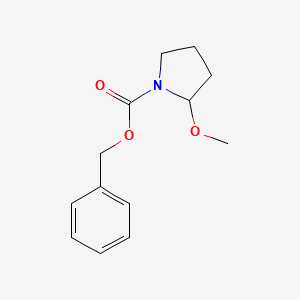 molecular formula C13H17NO3 B8649676 2-Methoxy-pyrrolidine-1-carboxylic acid benzyl ester CAS No. 69352-21-2
