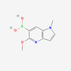 molecular formula C9H11BN2O3 B8649693 (5-Methoxy-1-methylpyrrolo[3,2-b]pyridin-6-yl)boronic acid 