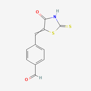 molecular formula C11H7NO2S2 B8649705 4-(4-Oxo-2-thioxo-thiazolidin-5-ylidenemethyl)-benzaldehyde 