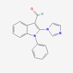 molecular formula C18H13N3O B8649714 2-imidazol-1-yl-1-phenyl-1H-indole-3-carboxaldehyde CAS No. 675580-78-6