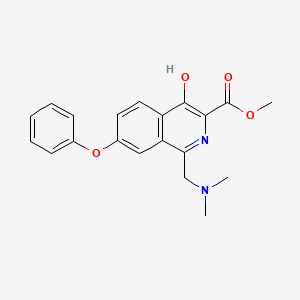 molecular formula C20H20N2O4 B8649736 Methyl 1-((dimethylamino)methyl)-4-hydroxy-7-phenoxyisoquinoline-3-carboxylate 