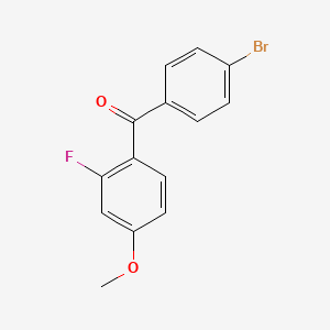 molecular formula C14H10BrFO2 B8649745 Methanone, (4-bromophenyl)(2-fluoro-4-methoxyphenyl)- CAS No. 161581-95-9