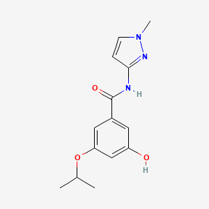 molecular formula C14H17N3O3 B8649770 3-hydroxy-5-isopropoxy-N-(1-methyl-1H-pyrazol-3-yl)benzamide CAS No. 863454-77-7
