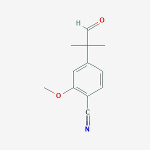 molecular formula C12H13NO2 B8649812 2-Methoxy-4-(2-methyl-1-oxopropan-2-yl)benzonitrile 