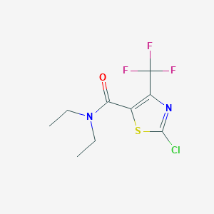 molecular formula C9H10ClF3N2OS B8649824 2-Chloro-N,N-diethyl-4-(trifluoromethyl)thiazole-5-carboxamide 