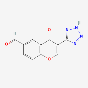 4-Oxo-3-(2H-tetrazol-5-yl)-4H-1-benzopyran-6-carbaldehyde