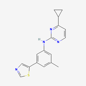 4-cyclopropyl-N-[3-methyl-5-(1,3-thiazol-5-yl)phenyl]pyrimidin-2-amine