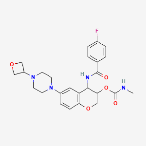 molecular formula C25H29FN4O5 B8649906 [4-[(4-fluorobenzoyl)amino]-6-[4-(oxetan-3-yl)piperazin-1-yl]-3,4-dihydro-2H-chromen-3-yl] N-methylcarbamate 