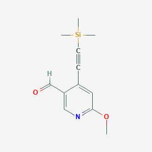 6-Methoxy-4-[(trimethylsilyl)ethynyl]nicotinaldehyde