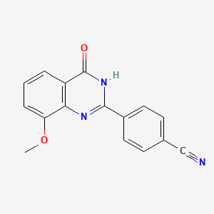 molecular formula C16H11N3O2 B8650219 4-(4-Hydroxy-8-methoxy-2-quinazolinyl)benzonitrile 