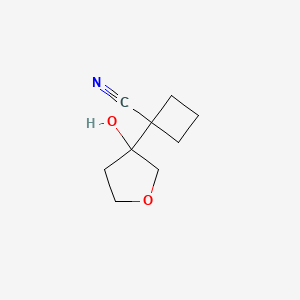 molecular formula C9H13NO2 B8650304 1-(3-Hydroxytetrahydrofuran-3-yl)cyclobutanecarbonitrile 