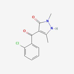 molecular formula C12H11ClN2O2 B8650668 4-(2-Chlorobenzoyl)-2,5-dimethyl-1,2-dihydro-3H-pyrazol-3-one CAS No. 37704-90-8