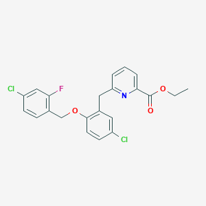Ethyl 6-(5-chloro-2-((4-chloro-2-fluorobenzyl)oxy)benzyl)picolinate