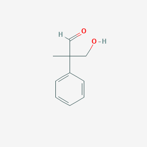 molecular formula C10H12O2 B8650724 3-Hydroxy-2-methyl-2-phenylpropanal 