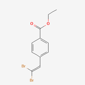 molecular formula C11H10Br2O2 B8650812 Benzoic acid, 4-(2,2-dibromoethenyl)-, ethyl ester CAS No. 157729-41-4