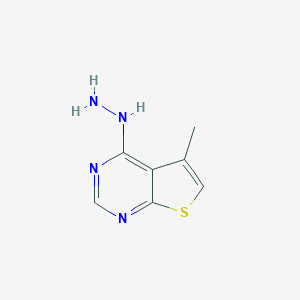 molecular formula C7H8N4S B008651 4-Hydrazino-5-Methylthieno[2,3-D]Pyrimidine CAS No. 19786-56-2